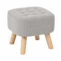 AVDHOME Puf Cuadrado Acolchado de Algodón con Patas Montables 40x40 cm (Gris)
