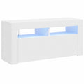 Mueble TV Moderno con LED Blanco, 90x35x40 cm, para Televisores de hasta 40"