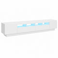 Mueble TV Blanco con LED y Estantes para Salón 260x35x40 cm