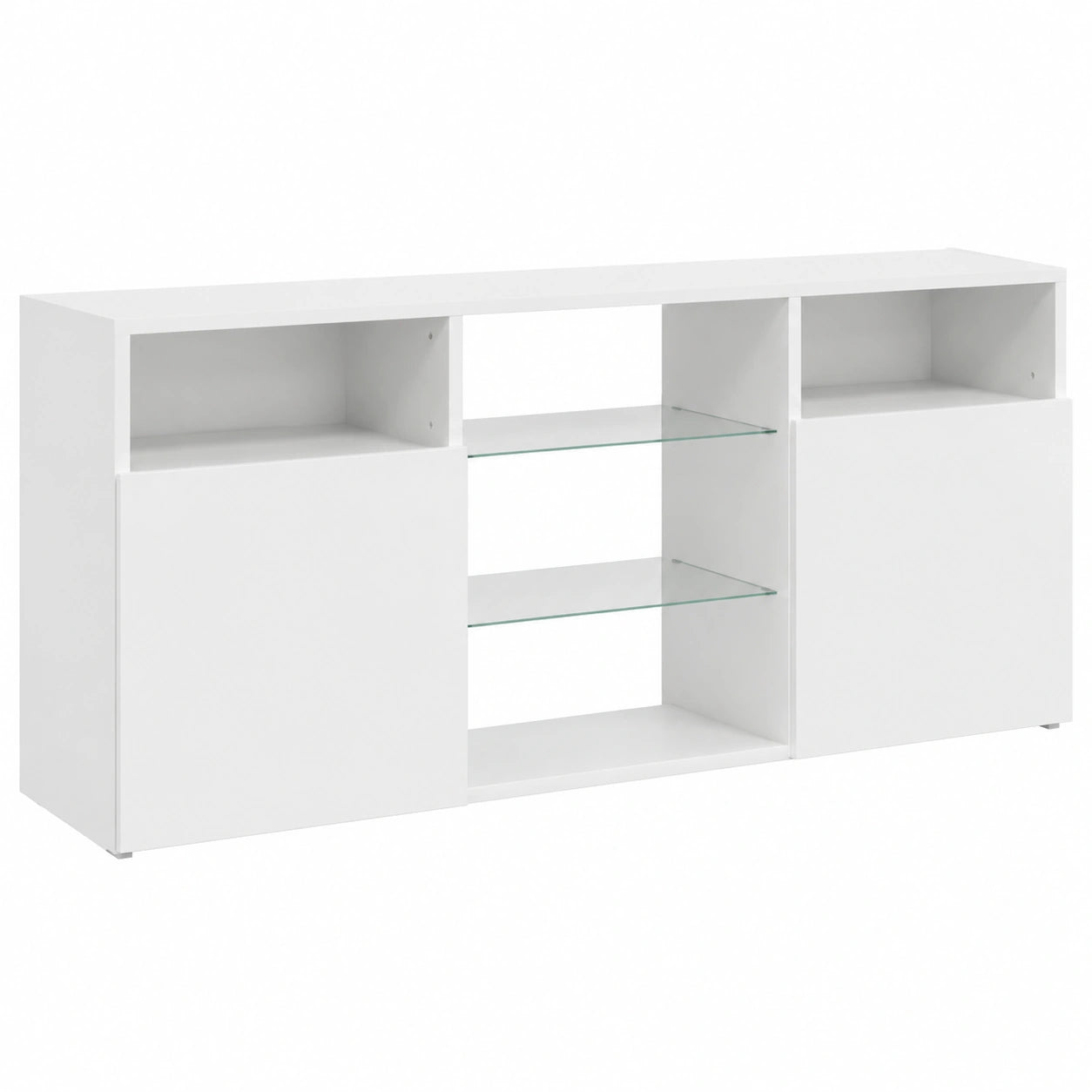 Mueble TV con LED Blanco, 120x30x50 cm para Salón y Dormitorio