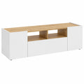 Mueble de TV Bajo Isola Rimobel, Melamina Blanco y Nórdico, 44x142x35 cm