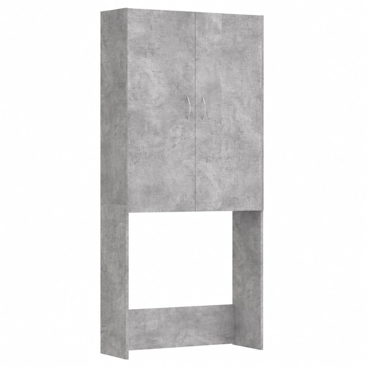 Armario para Lavadora y Secadora con Estantes, Mueble de Baño Hormigón Gris 64x25,5x190 cm