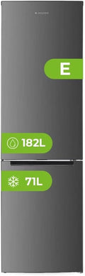 Frigor¨ªfico Combi Inoxidable de Aspes, 253L, No Frost, Silencioso, Motor Universal, Puerta Reversible