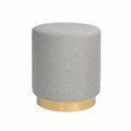 Puf Redondo Tapizado en Gris Moderno