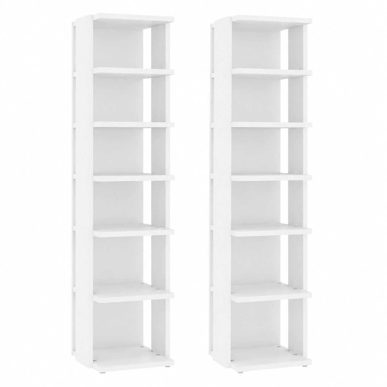 Zapatero y Taburete de Almacenaje Blanco 27,5x27x102 cm - Set de 2