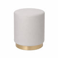 Taburete Puf Redondo Beige con Tapizado Suave