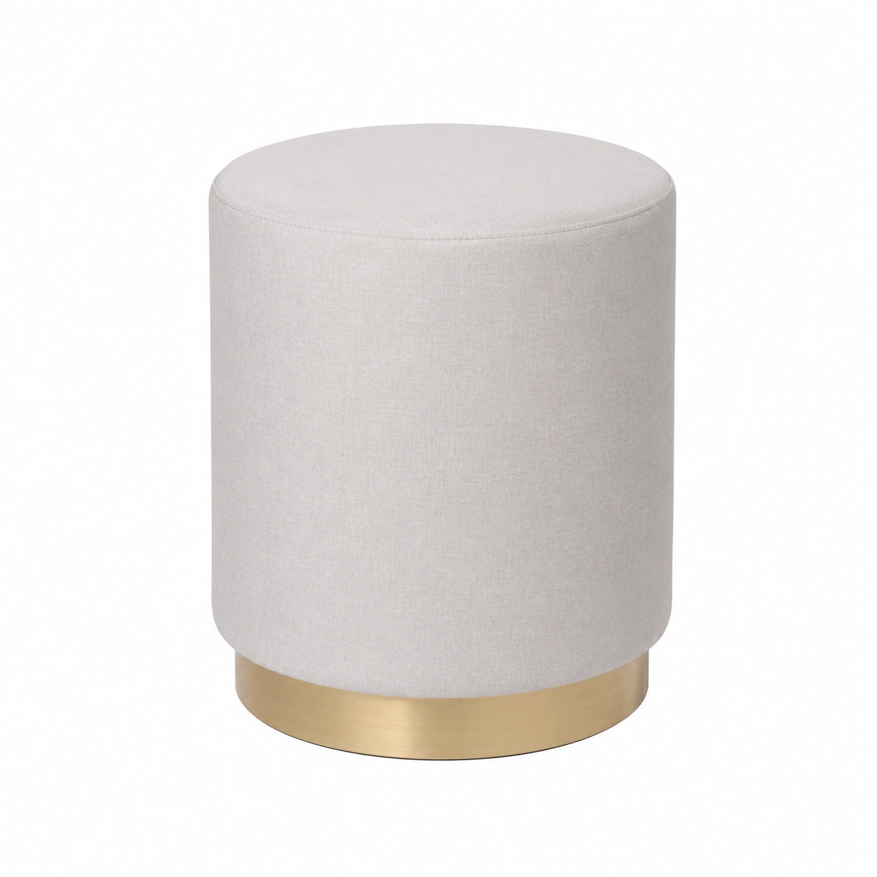 Taburete Puf Redondo Beige con Tapizado Suave