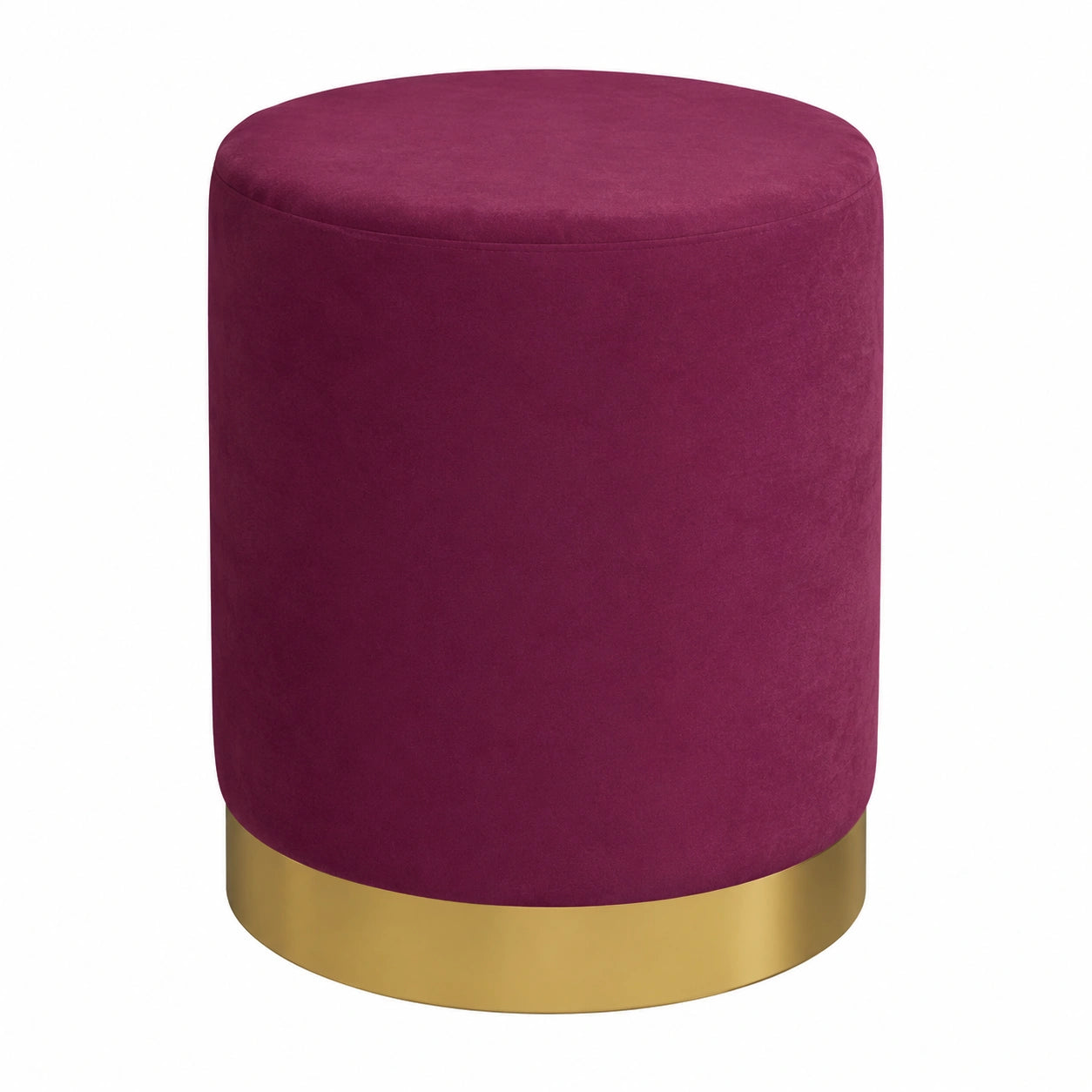 Taburete Redondo de Terciopelo Morado con Almacenaje para Salón