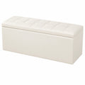 Banco Puf con Almacenamiento, Asiento de PU Impermeable y Resistente, Estructura de Madera