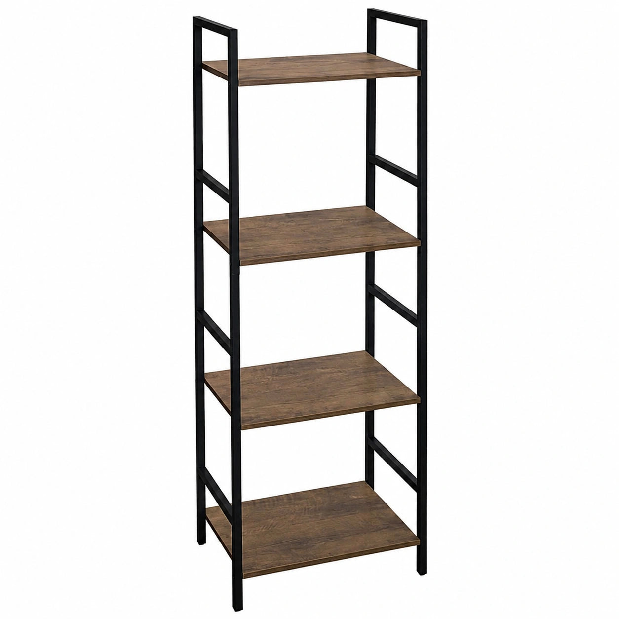 Estantería de Acero y Madera para Almacenamiento con 4 Niveles, Ideal para Salón y Dormitorio