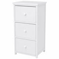 Cajonera Blanca Moderna 3 Cajones para Hogar, MDF y Cedro, 60x30x24cm