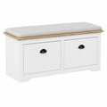 Banco de Almacenamiento Multifuncional BODO Blanco y Marrón 114x40x45 cm para Sala y Dormitorio