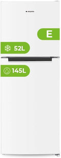 Frigor¨ªfico Aspes Blanco, 2 Puertas, 197L, No Frost, Silencioso 41dB, Puerta Reversible, Eficiencia Energ¨¦tica Clase E