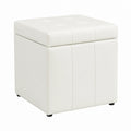 Puf Arcón Serafino de Cuero Sintético en Blanco