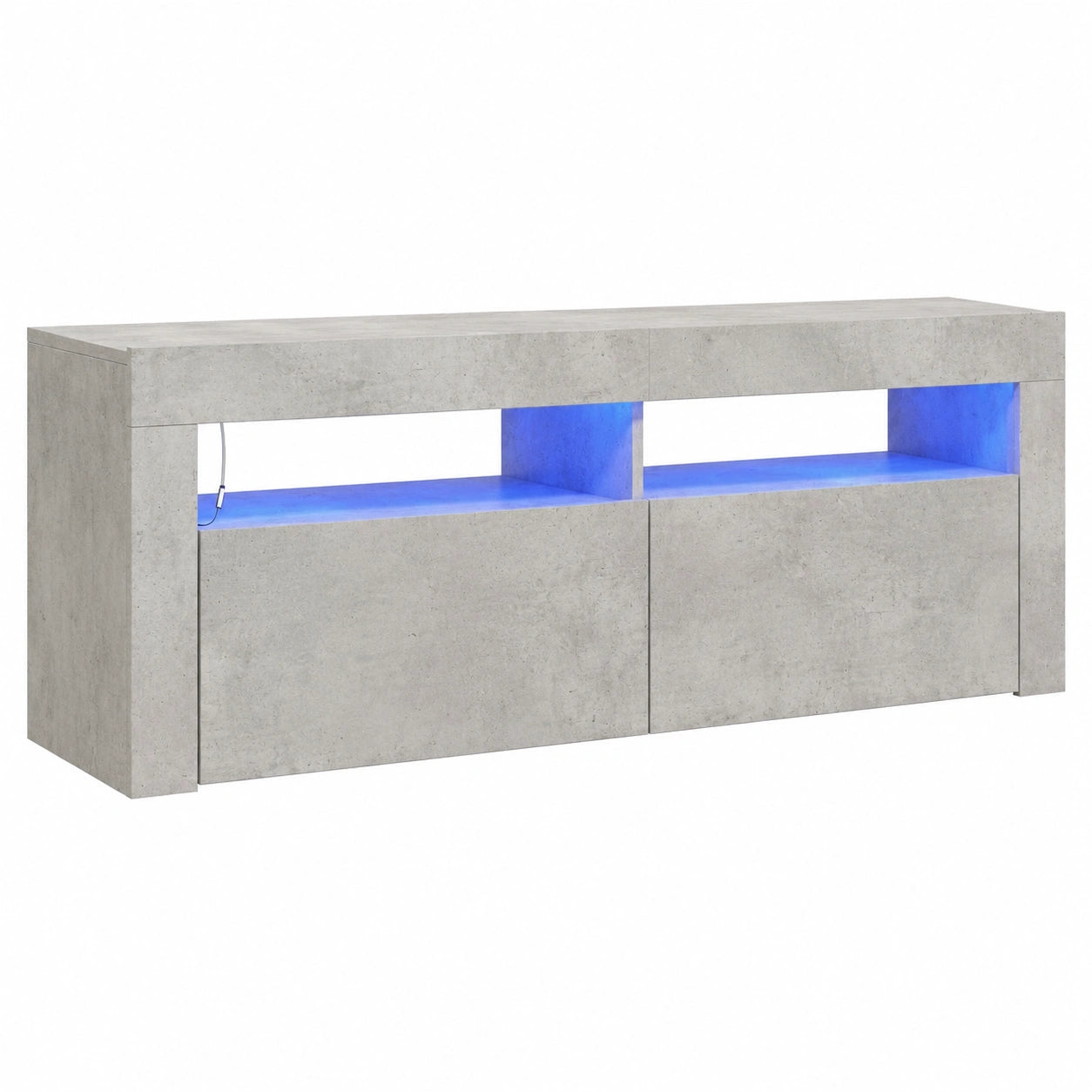 Mueble TV con LED, Estante y Aparador para Sala, Color Hormigón, 120x35x40 cm