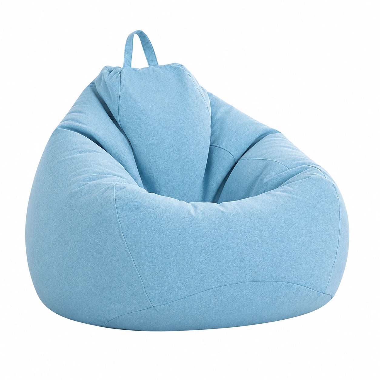 Puf Puff Solido Azul Claro con Asa para Adultos y Niños, Ideal para Interiores y Exteriores, Tamaño 80x90cm