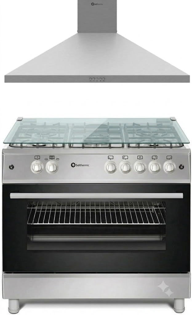 Conjunto Cocina a Gas Solthermic 90 cm y Campana Extractora 650 m3/h