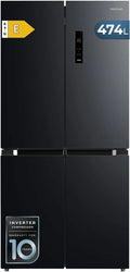Frigor¨ªfico 4 Puertas No Frost 474L Cecotec Bolero, Silencioso y Eficiente, Inox Negro