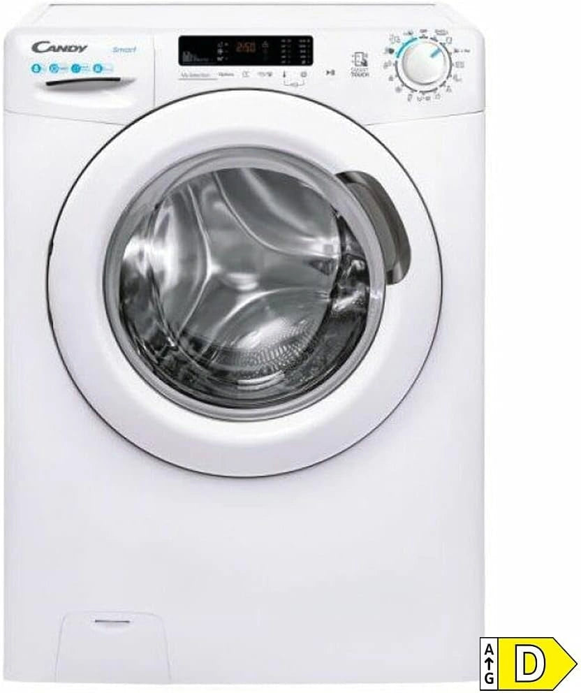 Lavadora Candy Smart 8KG, 1400 RPM, NFC, Voz, 15 Programas, Higiene Avanzada, Planchado R¨¢pido, Inicio Diferido, Detecci¨®n de Carga, Clase D, Blanco