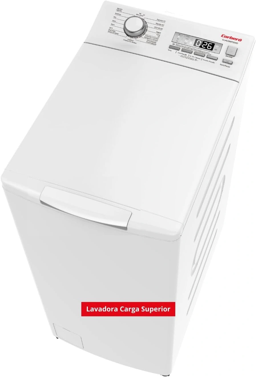 Lavadora Superior Corber¨® 7.5kg, 1200 RPM, 16 Programas con Vapor y Funci¨®n ECO, Blanco