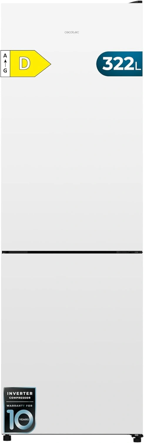 Frigor¨ªfico Combi Cecotec Bolero 322L NoFrost, Blanco, 185,5cm