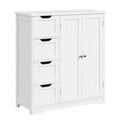 Armario de Baño Yaheetech con Cajones y Puertas, Blanco 81x30x83 cm