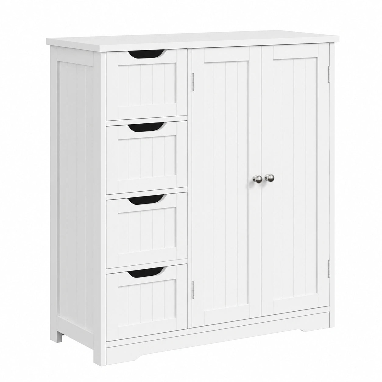 Armario de Baño Yaheetech con Cajones y Puertas, Blanco 81x30x83 cm