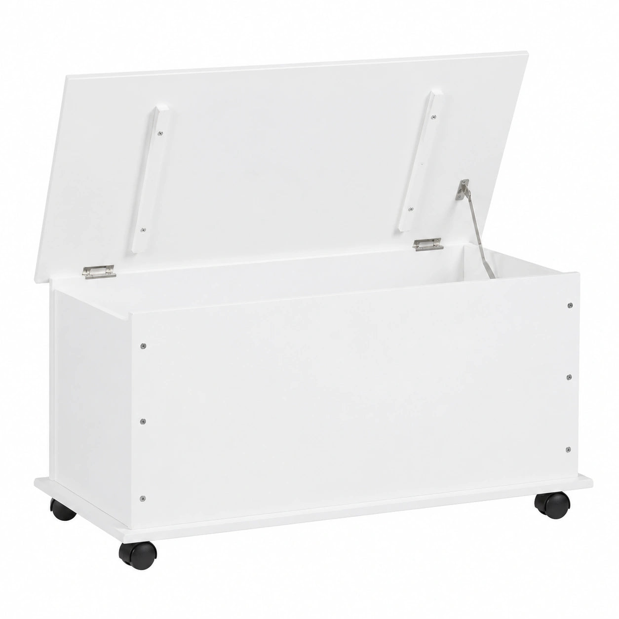 Banco de Almacenamiento con Ruedas de Pino Blanco 73x39,5x44 cm para Entrada y Dormitorio