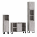 Conjunto de Muebles de Baño 3 Piezas en Madera Gris Sonoma