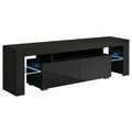 Mueble para TV Unai con Iluminación LED y Acabado en Brillo Negro