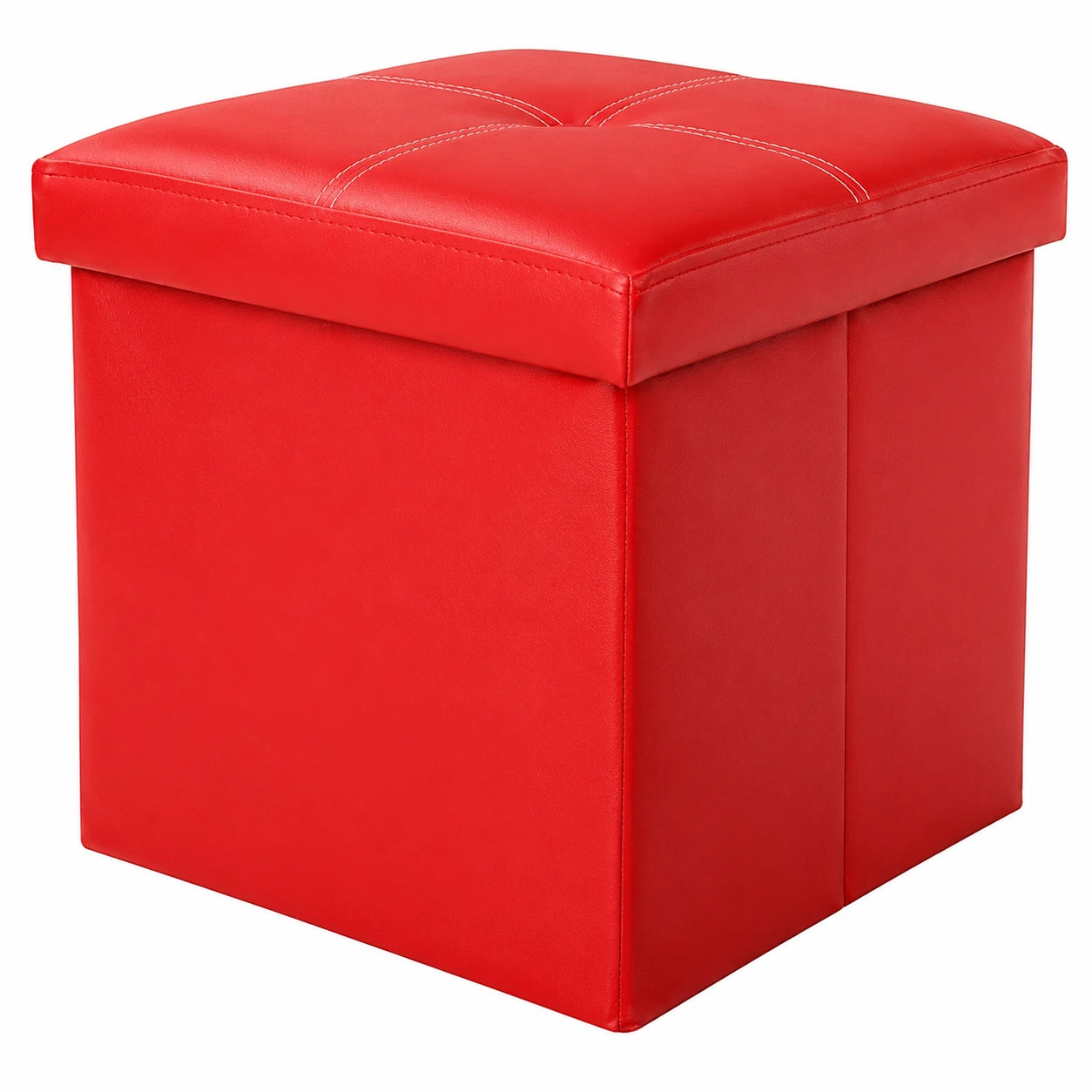 Taburete Plegable de Cuero con Almacenamiento para Juguetes y Zapatos