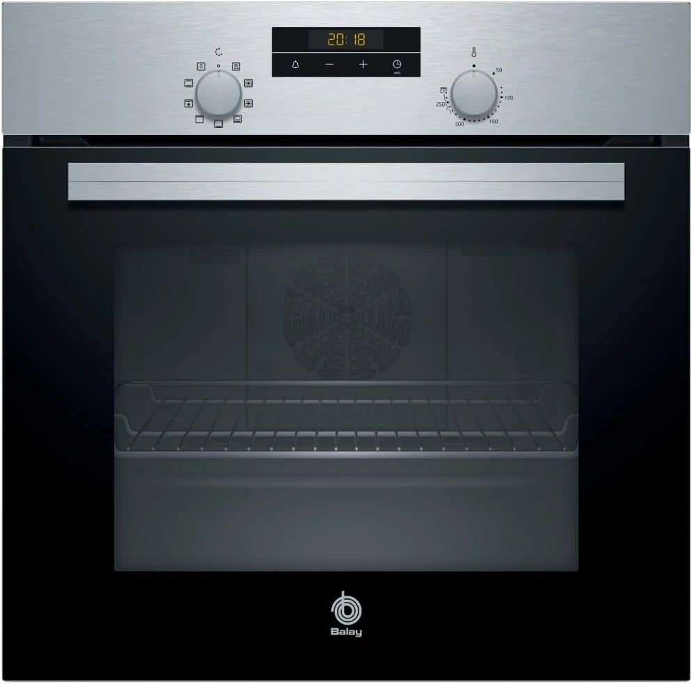 Balay - Horno Inteligente de 60 cm, Control T¨¢ctil, Calentamiento R¨¢pido, Acero Inoxidable Negro, 7 Funciones