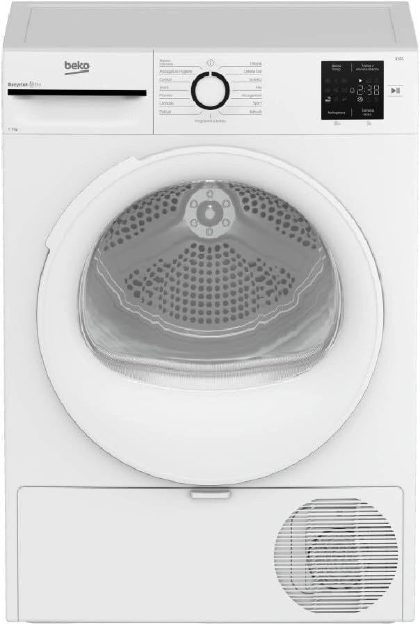 Beko Secadora 9 kg NX, Clase D, Motor As¨ªncrono, Pantalla Digital, Blanco
