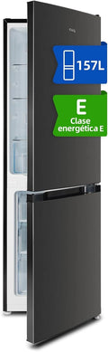 Frigor¨ªfico Combi CHiQ 157L, 144cm Alto, Compresor Garant¨ªa 12 A?os, Low Frost, 39dB, Puerta Reversible, Negro Elegante