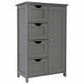 Armario de Baño VOUNOT® con 4 Cajones y Estante Ajustable, Organizador Multifuncional para Cocina y Salón, Gris 55x30x82cm