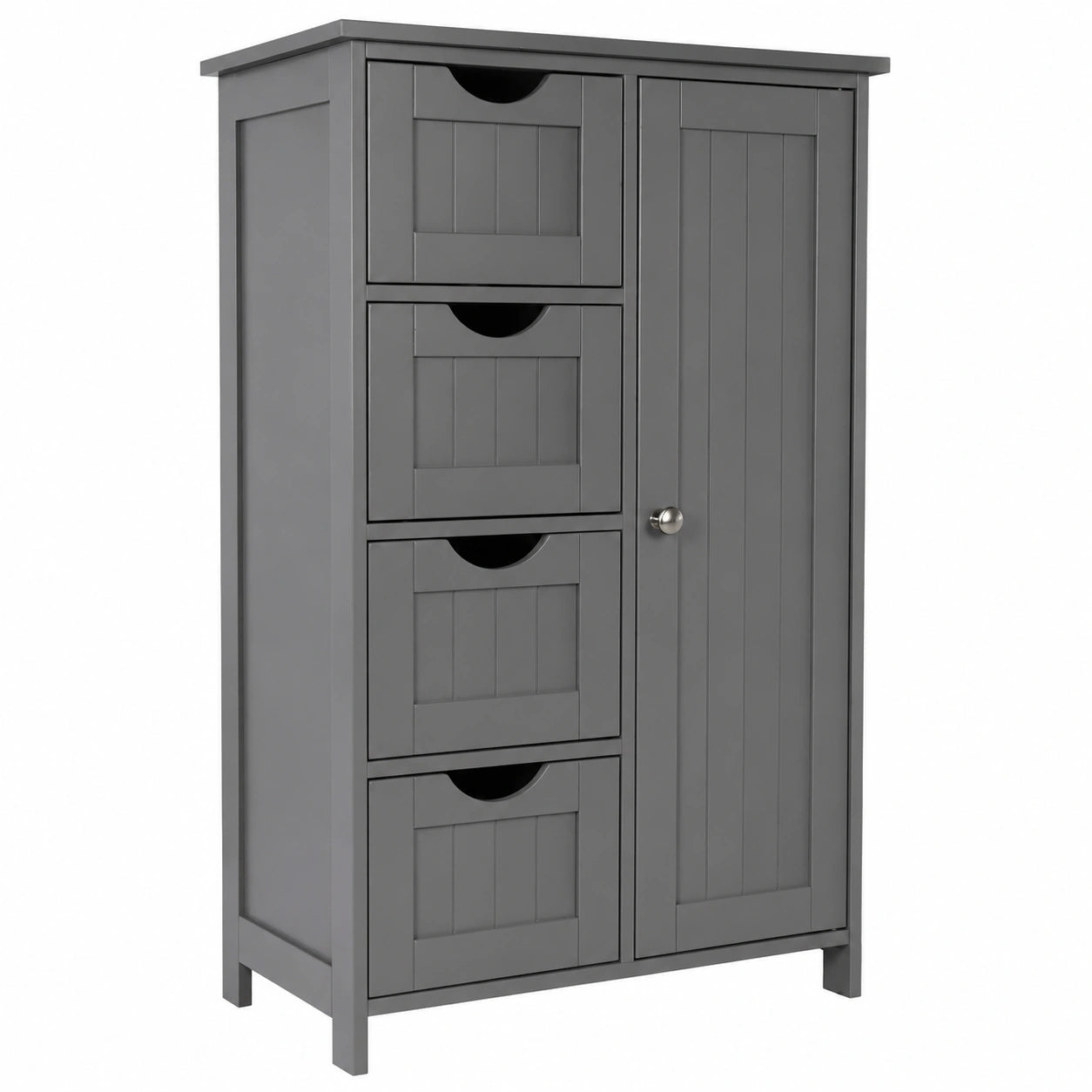 Armario de Baño VOUNOT® con 4 Cajones y Estante Ajustable, Organizador Multifuncional para Cocina y Salón, Gris 55x30x82cm