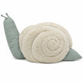 Puf Redondo Mr. Snail en Algodón Azul y Vintage - Ideal para Dormitorios y Salas de Juegos