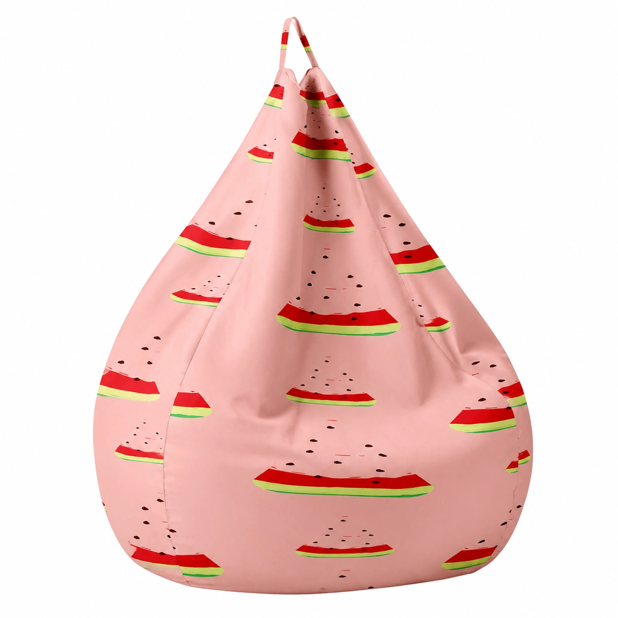 Puf en Forma de Sandía para Niños y Adultos, 3D Puff Desenfundable Lavable, Tallas S-XL, Uso Interior y Exterior, Color Rosa