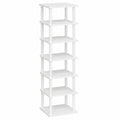 Estantería Vertical de 8 Niveles para Zapatos, Organizador Vintage para Espacios Reducidos, Ideal para la Entrada, Blanco