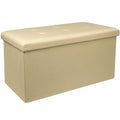 Taburete Baúl de Piel Sintética para Decoración de Salón, 38 x 38 x 76 cm