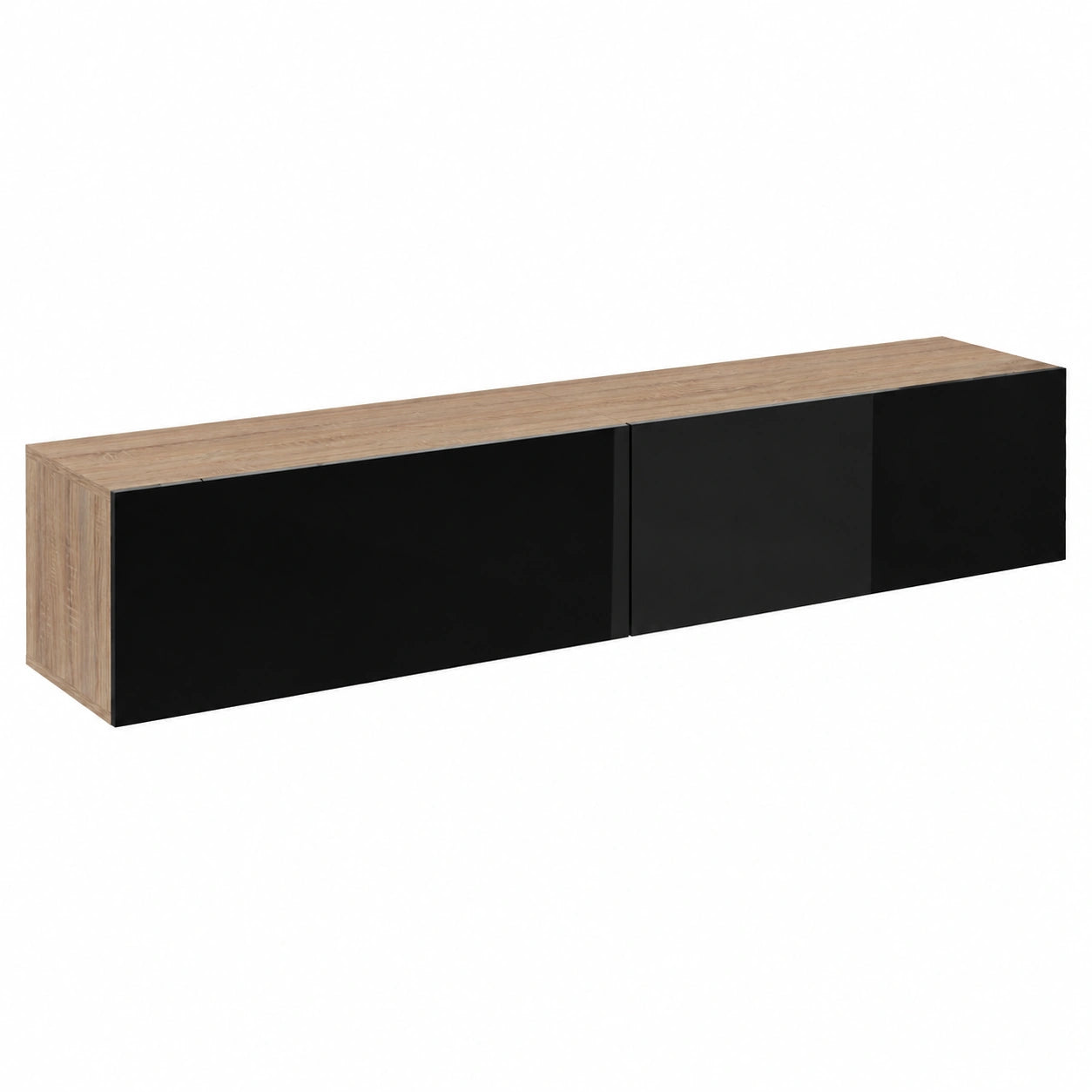 Mueble para TV Elio 180 cm con 2 Puertas en Madera y Negro