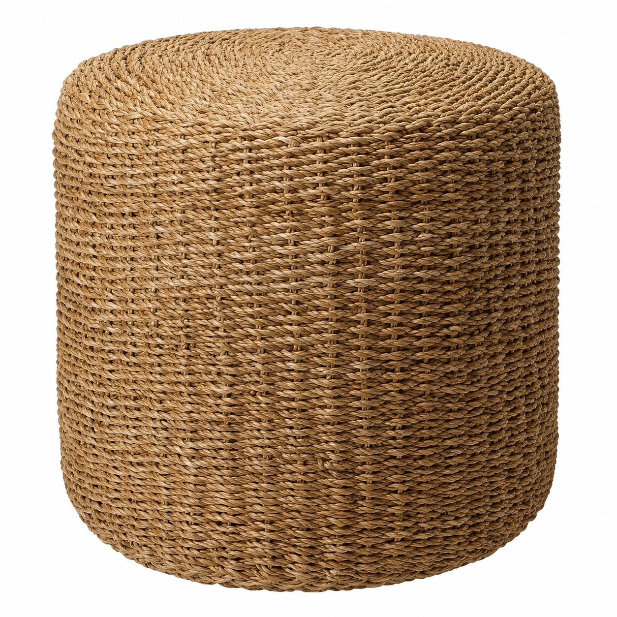 Puf Redondo de Hierba Marina Natural Ø40x38 cm - H&S Collection