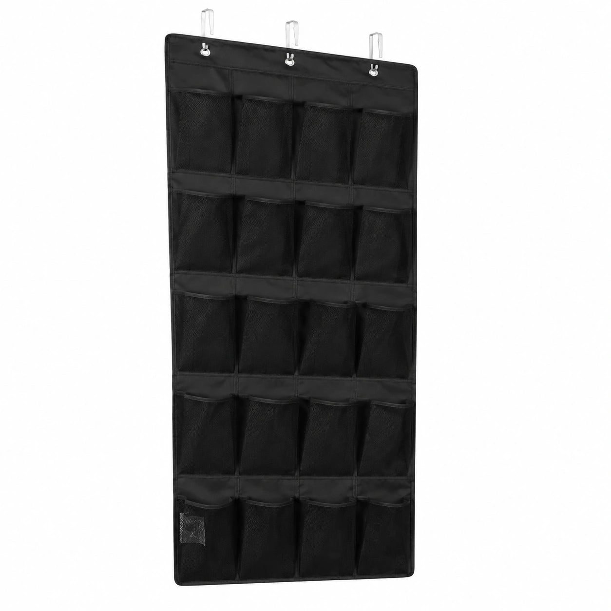 Colgador de Puerta Negro de 24 Bolsillos, Medidas 47x6.3x165 cm
