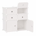 Armario Modular de Plástico 6 Cubos con Estantes y Zapatero