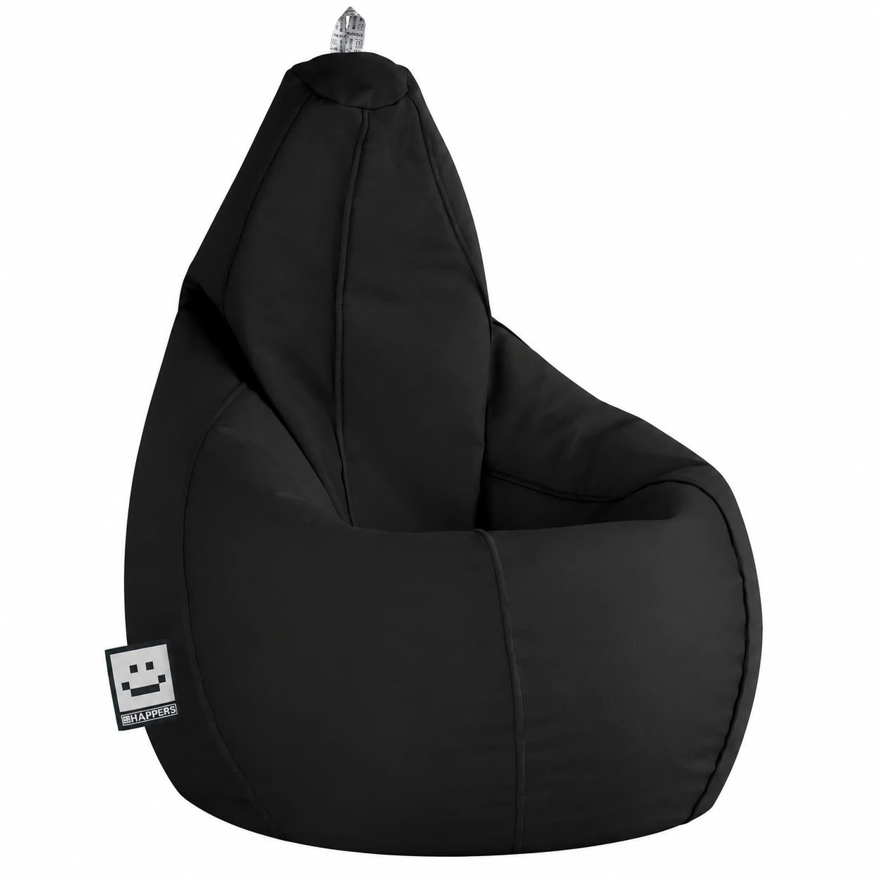 HAPPERS Sillón Puff Ergonómico para Sala y Dormitorio | Polipiel Duradera | Asiento Relax para Niños y Jóvenes | Ideal para Lectura y Juego | Negro XXL 135x90