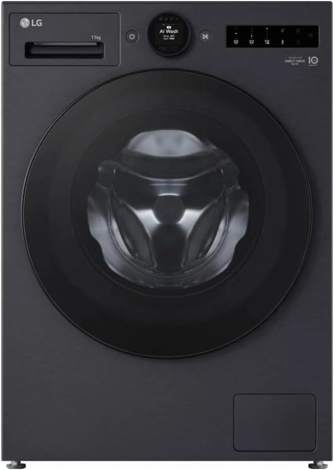 Lavadora LG 11 kg, 1400 rpm, negra, modelo F4X751TBB