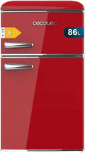 Frigor¨ªfico Retro Compacto Cecotec 86L con Icebox y Luz Interior, Rojo