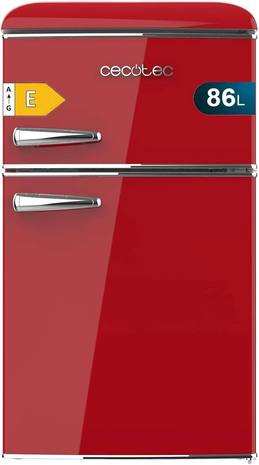 Frigor¨ªfico Retro Compacto Cecotec 86L con Icebox y Luz Interior, Rojo