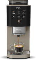 KRUPS Cafetera Autom¨¢tica con Pantalla T¨¢ctil, 15 Bares, Compatible con Caf¨¦ en Grano y Molido, Tres Recetas, Beige, Modelo SA402AE0