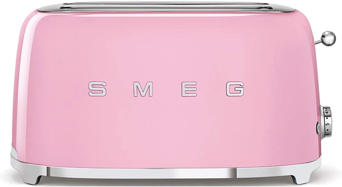 Tostadora SMEG de 4 Rebanadas, Estilo Retro A?os 50, Rosa Pastel